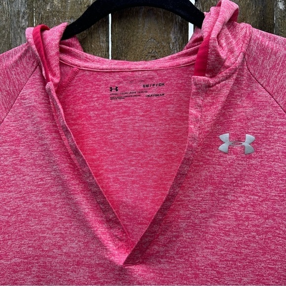 Under Armour Tech Twist Hoodie Henley Pink Long Sleeve Shirt Sz S - Picture 4 of 12